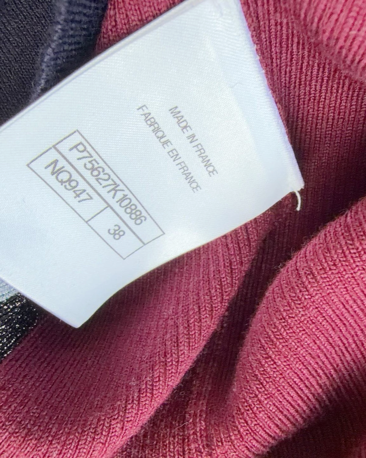 Chanel CC Sequin Logo Vest Burgundy, Navy, Silver FR 38