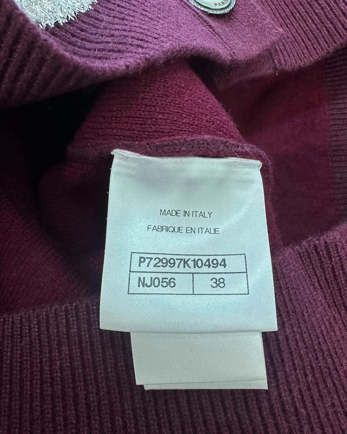 Chanel 22A CC Logo Sequin Cashmere Cardigan