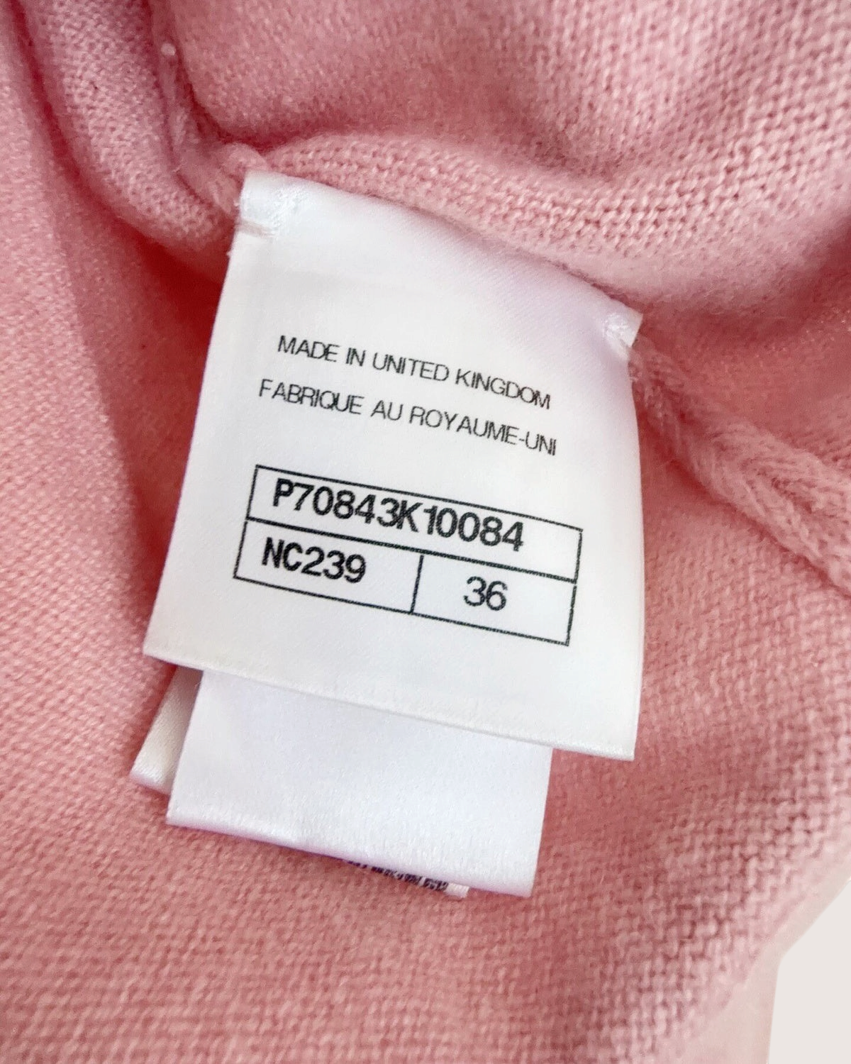 Chanel 21S Cashmere Cropped Cardigan Pink, Navy FR 36