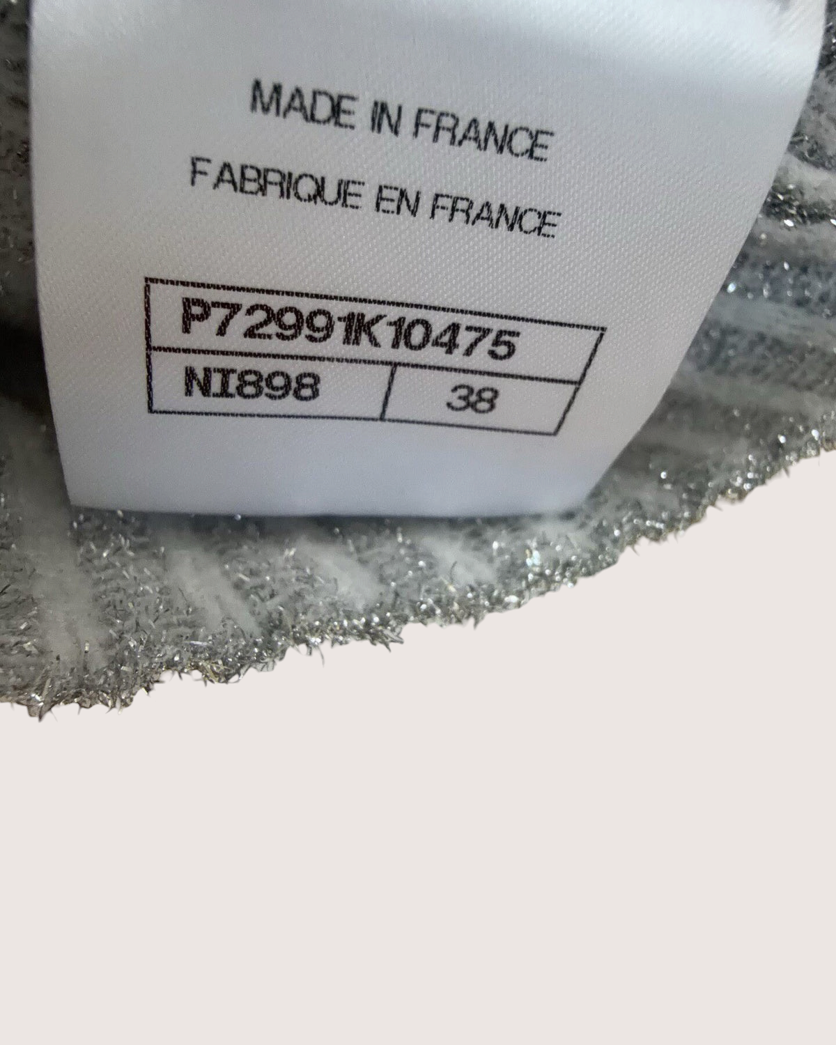 Chanel 22A Metallic Strappy Top Silver, Grey FR 38