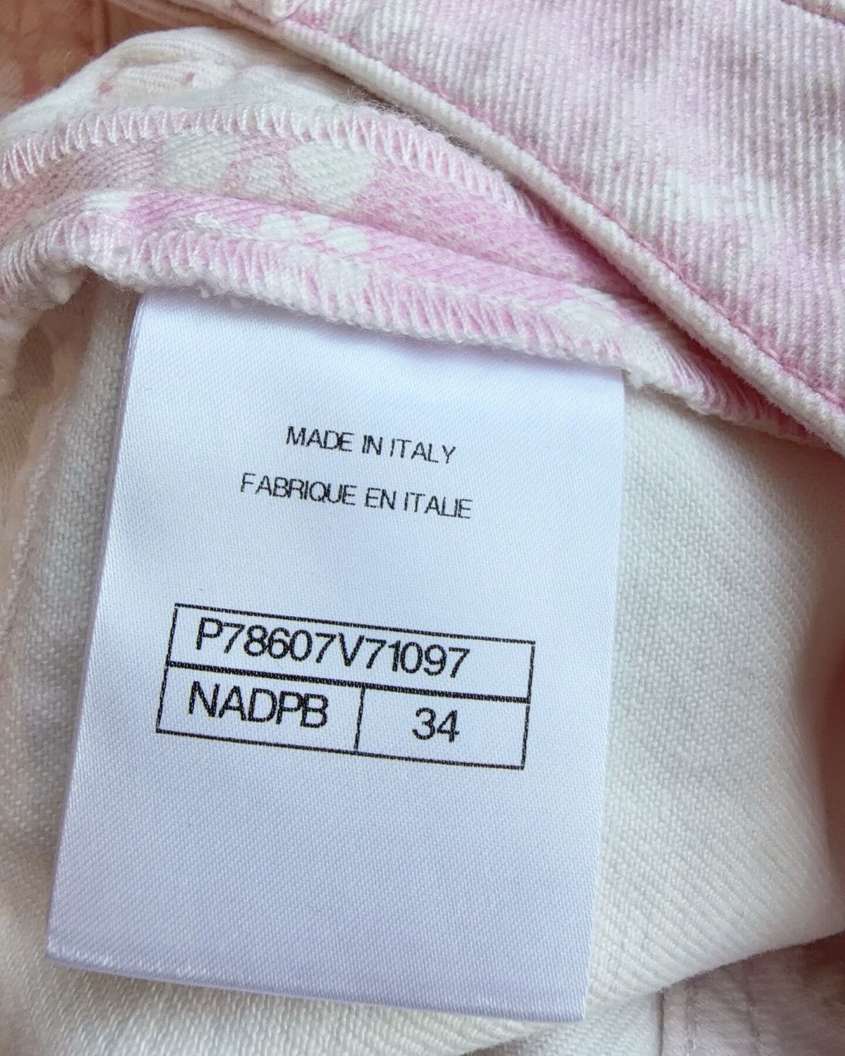 Chanel 25M Coco Beach Floral-Print Denim Shorts Pink, White FR 34