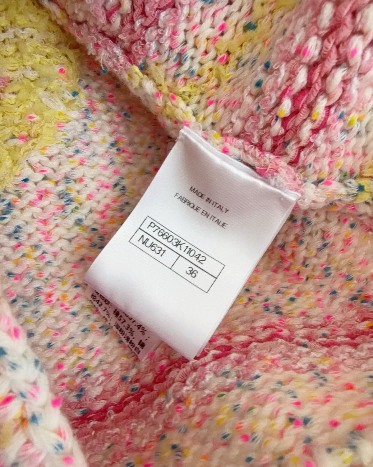 Chanel 24C Confetti Heart Cardigan Pink, Beige/Ecru, Multicolor FR 36