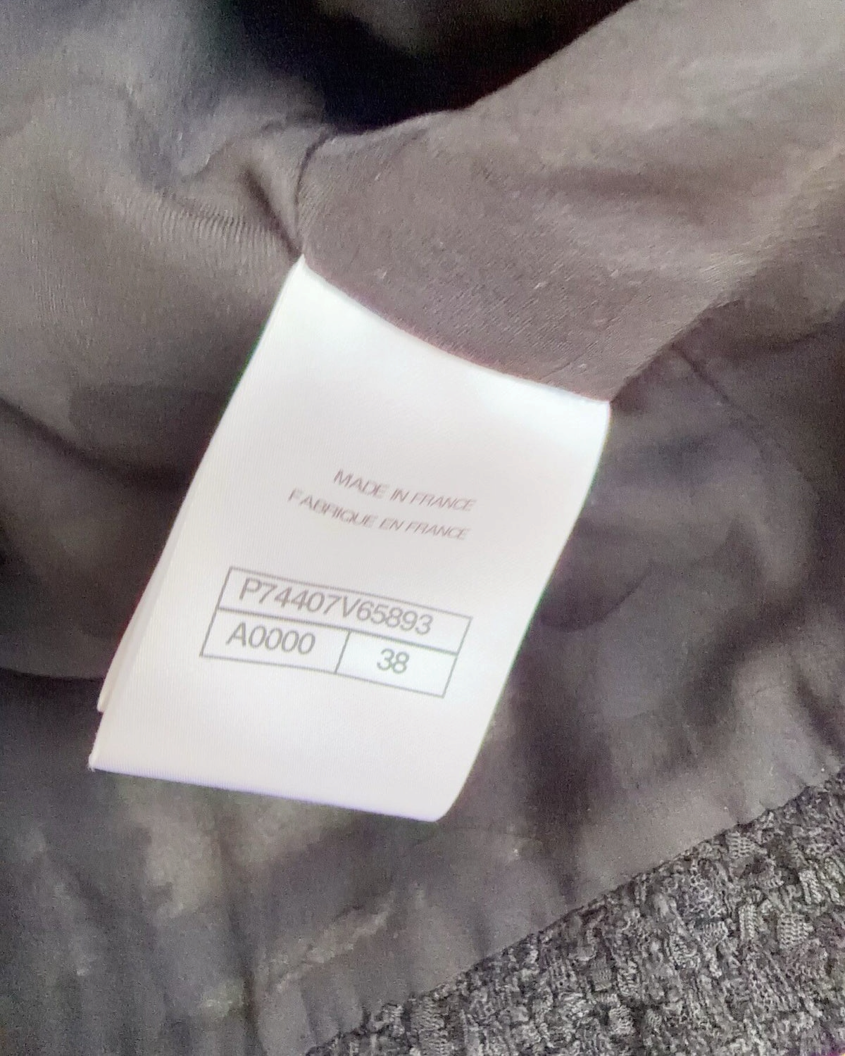 Chanel 23P Plaid Tweed Jacket Black, White, Grey FR 38