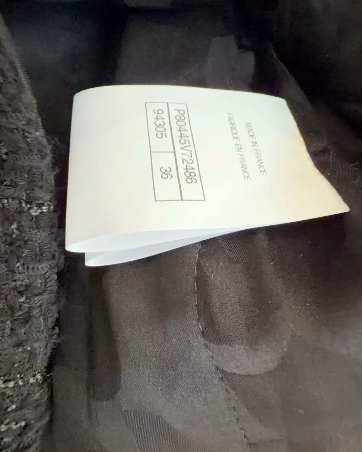 Chanel 25B Tweed Four-Pocket Jacket Black, Grey FR 36