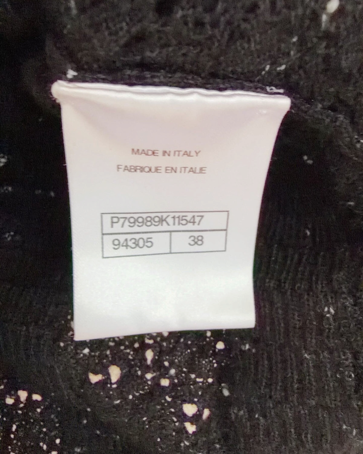 Chanel 25A Cashmere Openwork Cardigan Black, White FR 38