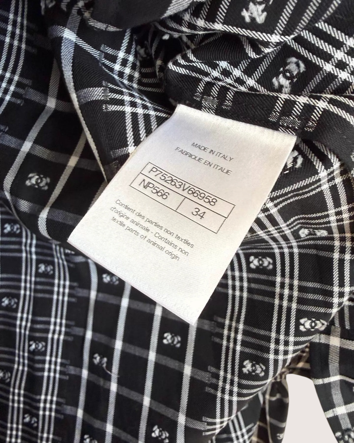 Chanel 23A Plaid Tweed Tunic Blouse