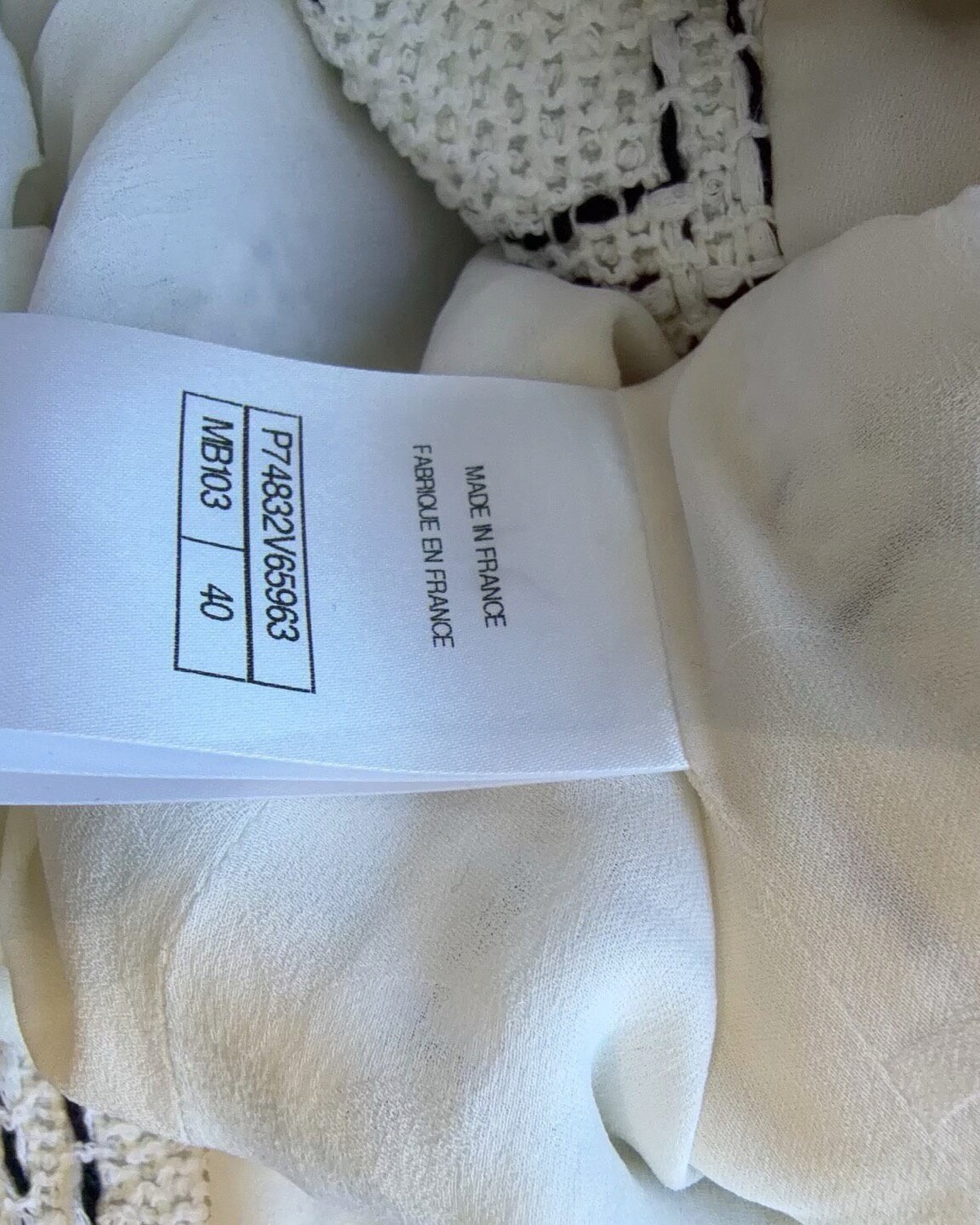 Chanel 23S Windowpane Tweed Jacket White, Black FR 40