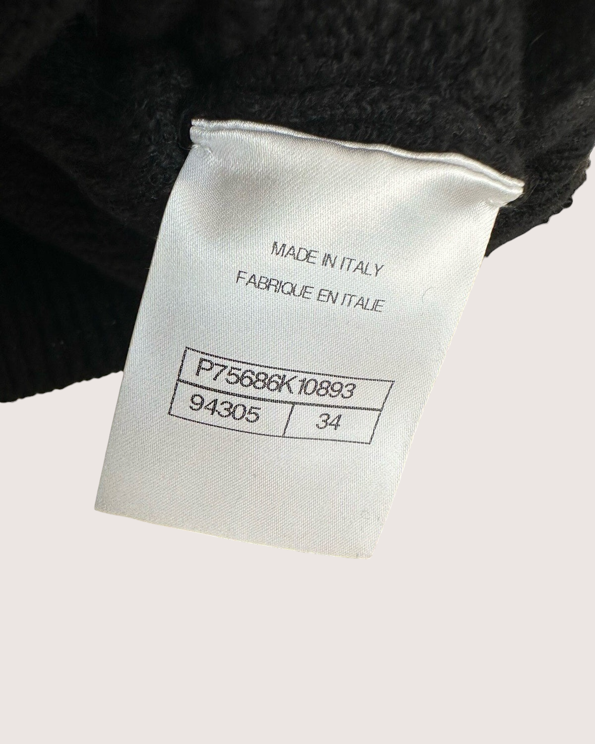 Chanel 23B Cashmere Off-Shoulder Sweater Black FR 34