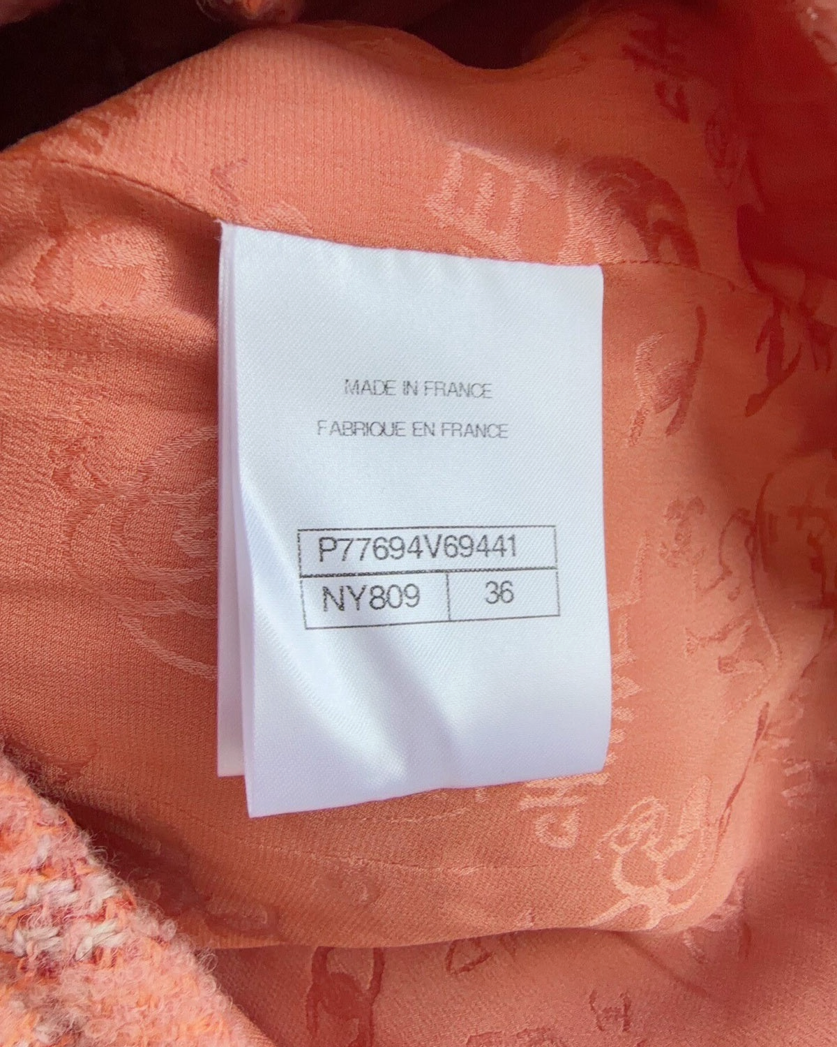 Chanel 24A Tweed Jacket Orange FR 36