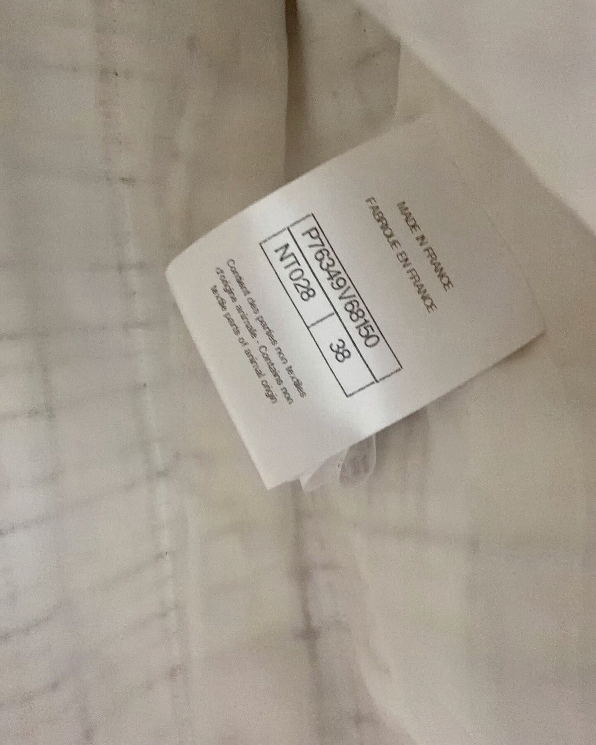 Chanel 24C Checked Shirt-Cuff Tweed Jacket White, Black, Gold FR 38