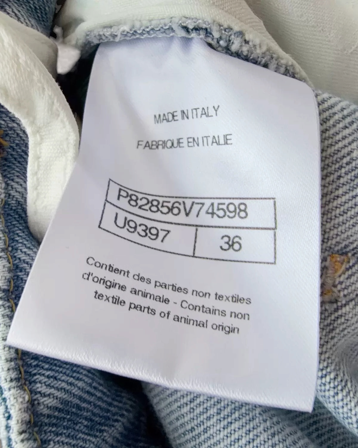 Chanel 26A Straight-Leg Denim Jeans Blue FR 36