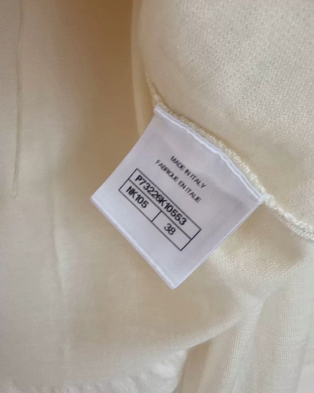 Chanel 23B Ruffle-Trim Tie-Front Top Beige/Ecru FR 38