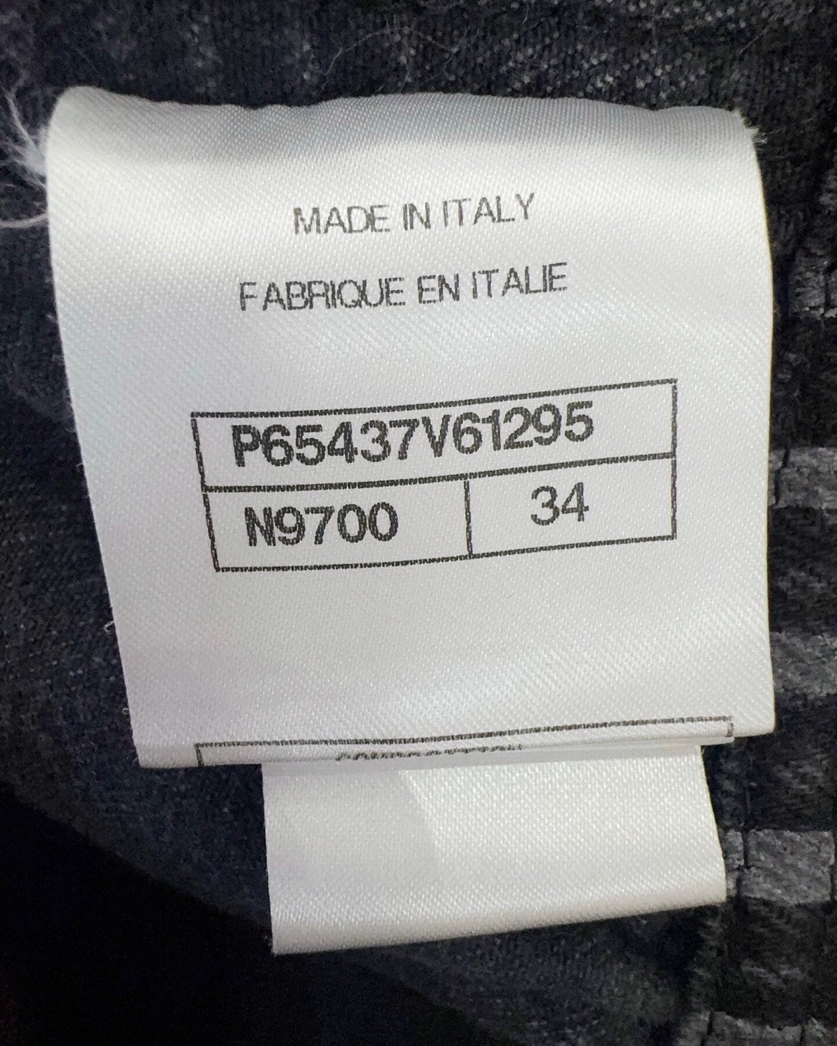 Chanel 20K Striped Denim Jacket Black, Grey FR 34
