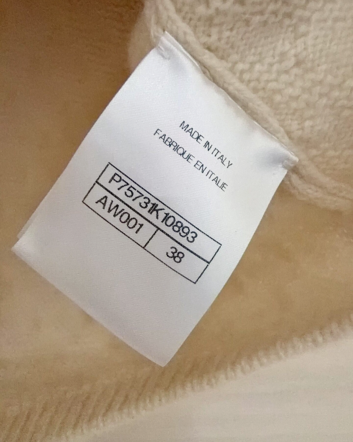 Chanel 23B Cashmere Chain-Trim Top Beige/Ecru, Gold FR 38