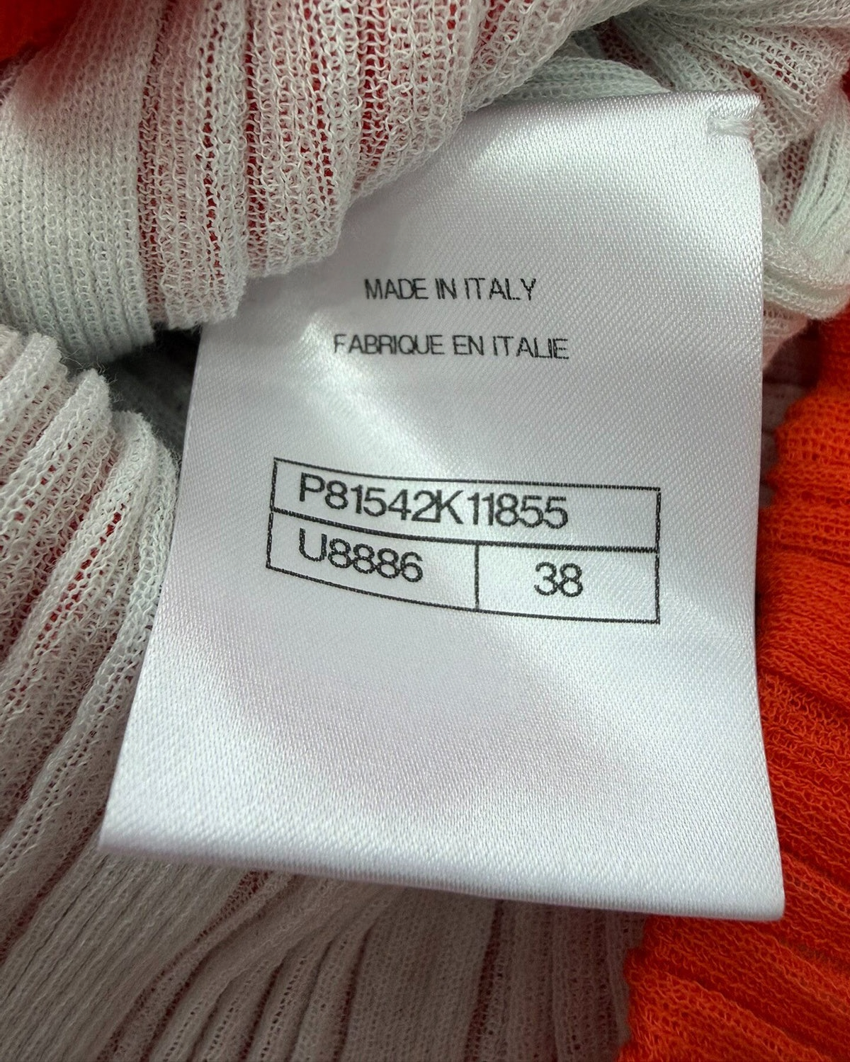 Chanel 26M Coco Beach Ribbed CC Tank Top Orange FR 38