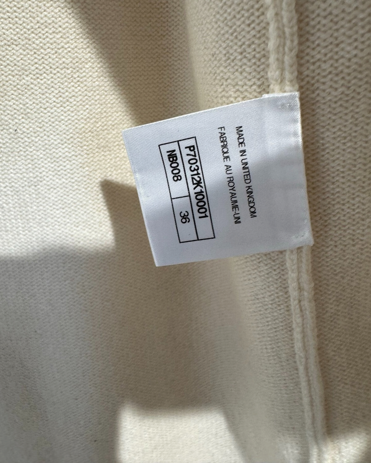 Chanel 26P Cashmere Striped-Trim Cardigan Beige/Ecru, Navy, Red FR 36