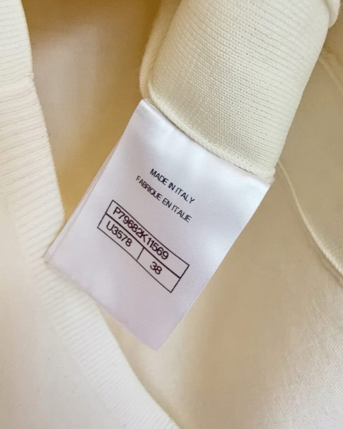 Chanel 25N Coco Neige Wool Contrast-Trim Turtleneck Sweater Beige/Ecru, Black FR 38