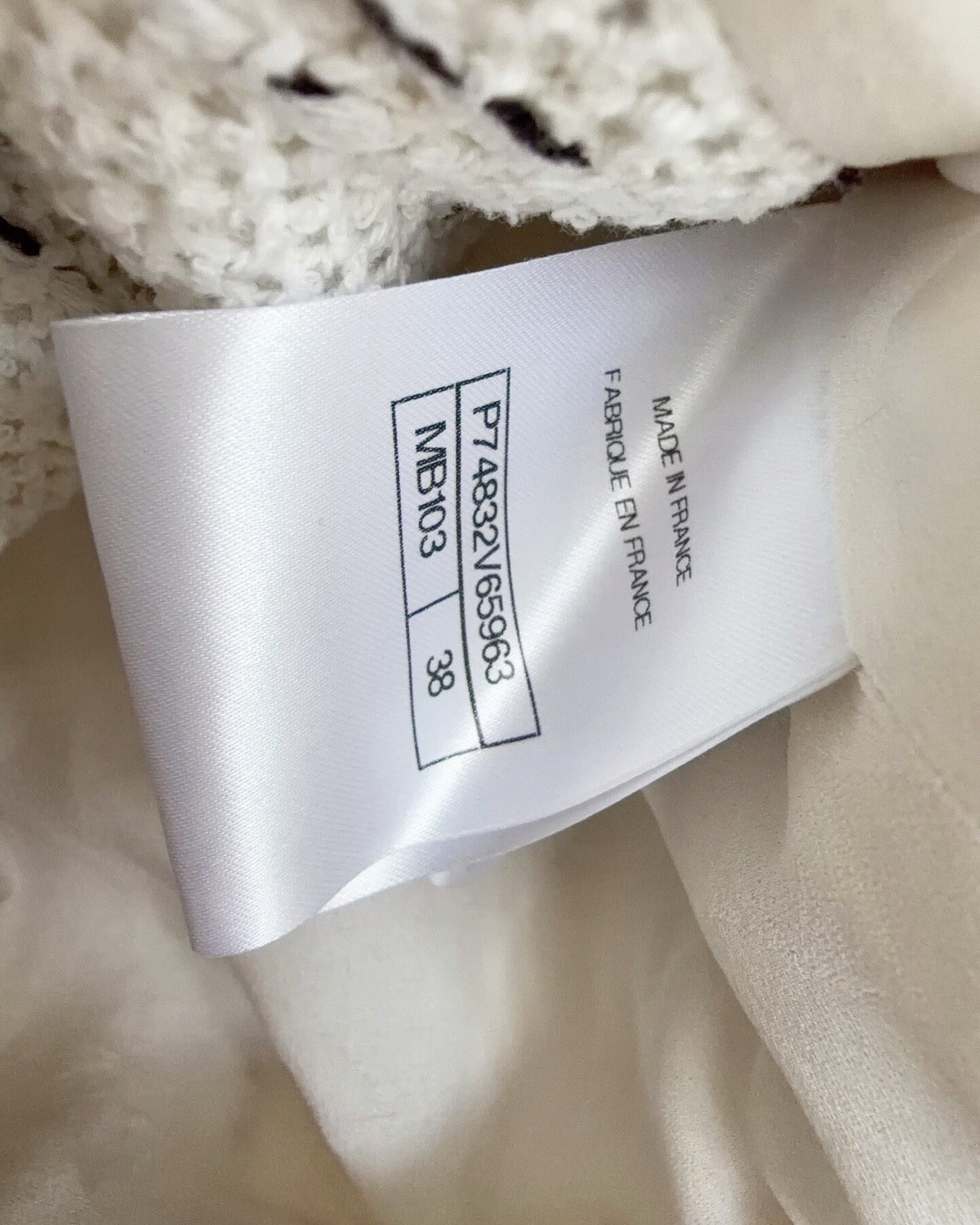 Chanel 23S Plaid Tweed Jacket White, Black FR 38