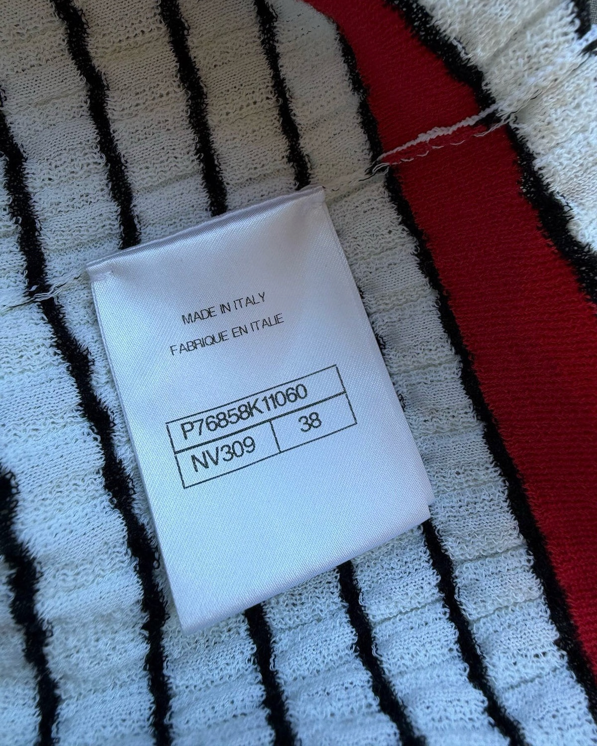 Chanel 24P Striped CC Tank Top White, Black, Red FR 38