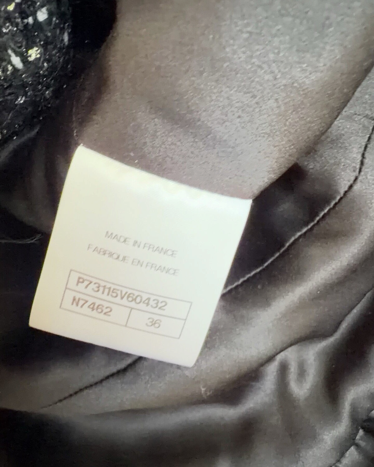 Chanel 22A Shimmer Tweed Jacket Black, Gold FR 36