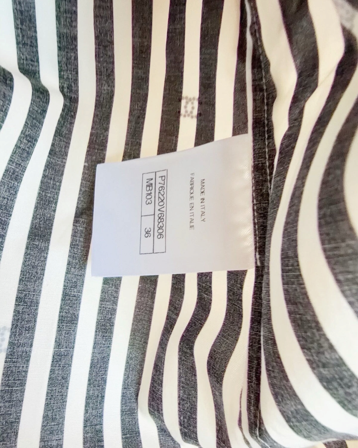 Chanel 24M Coco Beach CC Striped Short-Sleeve Shirt Black, White FR 36