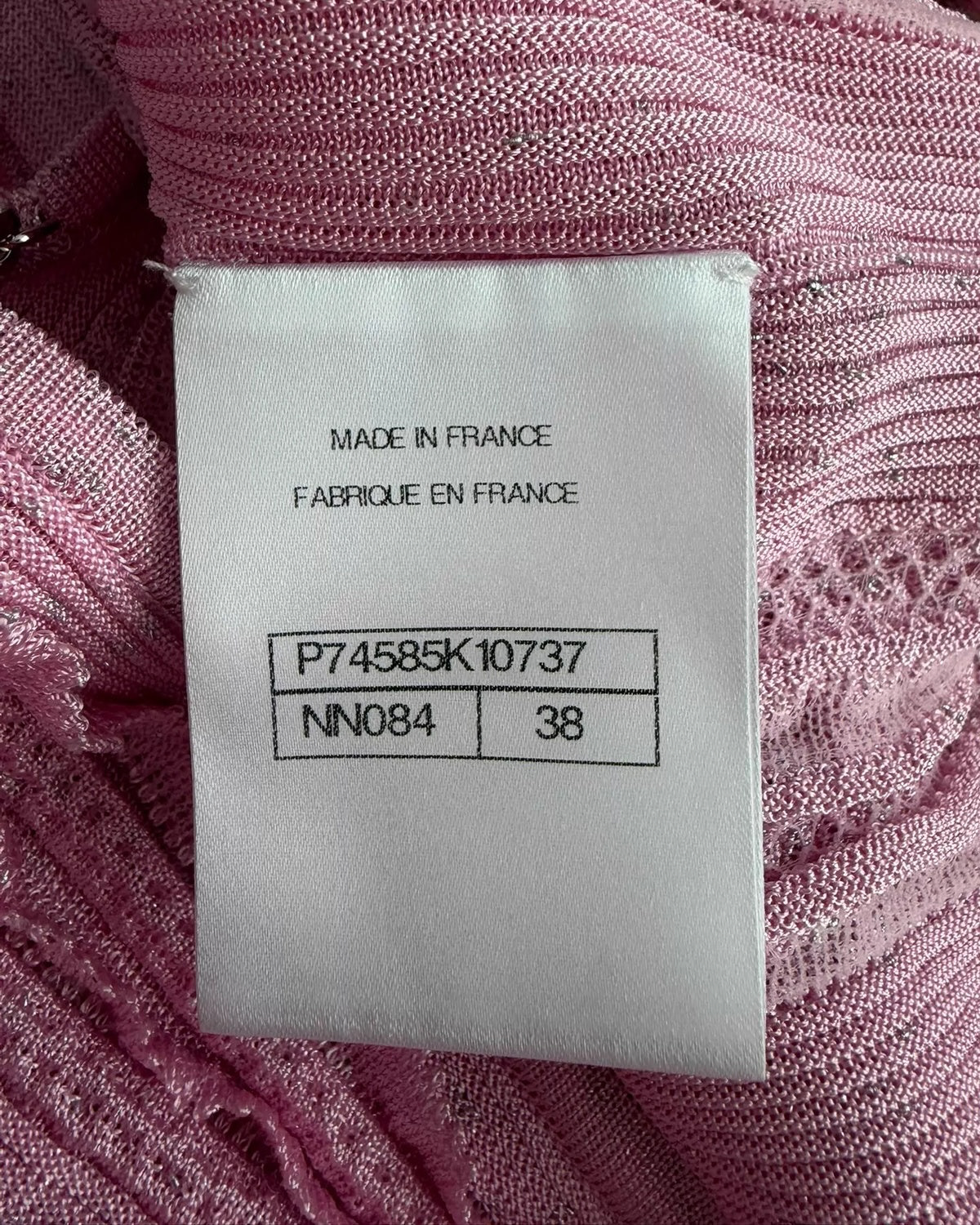 Chanel 23P Fringe Knit Cardigan Pink FR 38