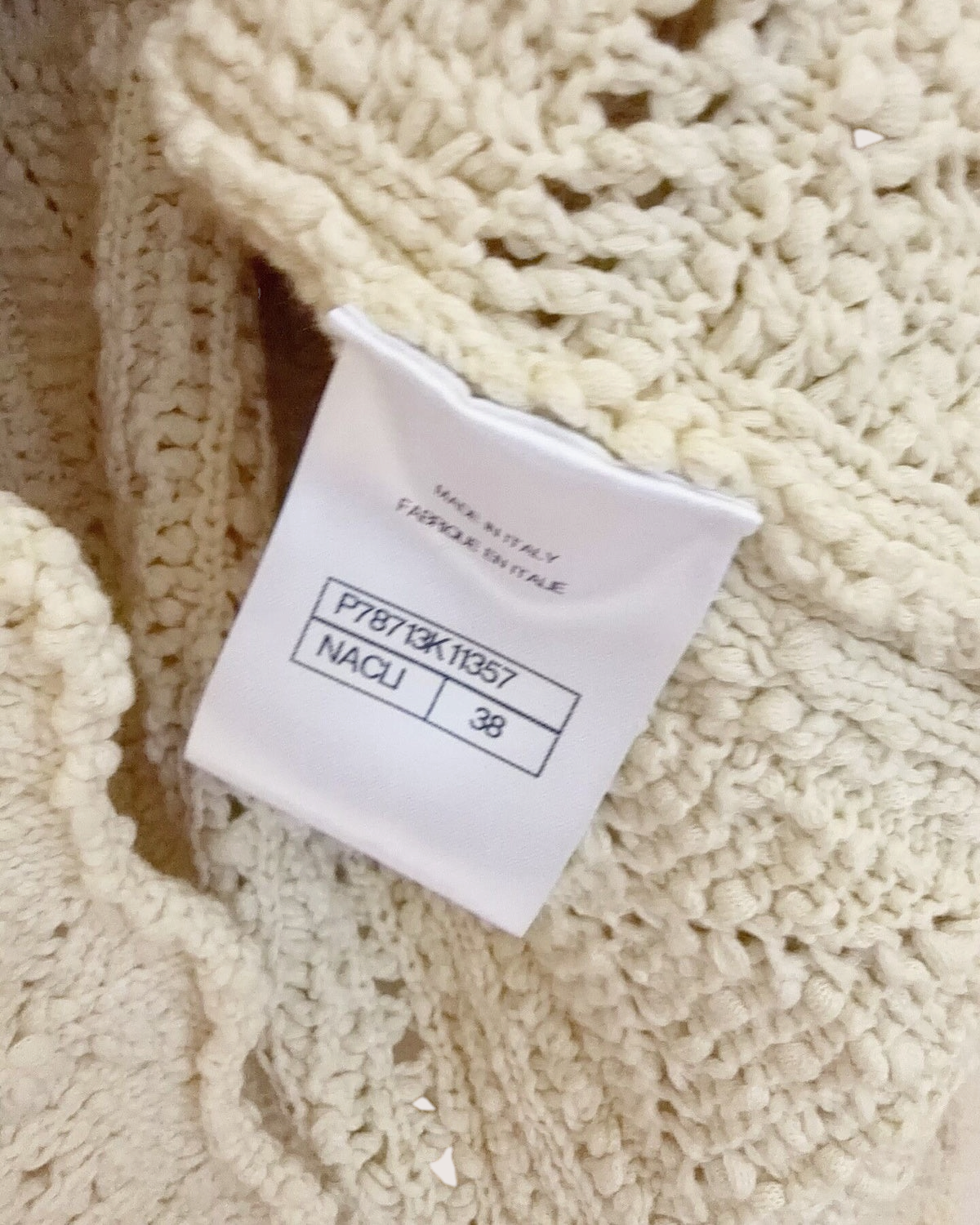 Chanel 25C Crochet Cardigan Beige/Ecru FR 38