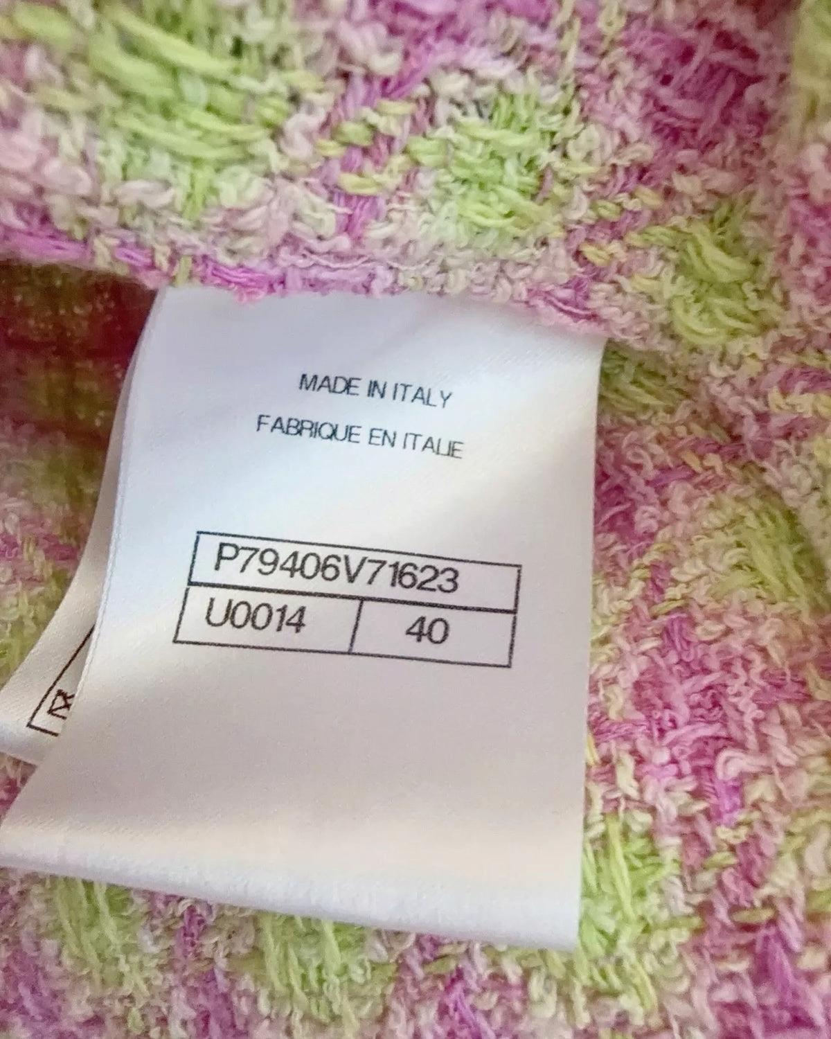 Chanel 25S Plaid Tweed Jacket Pink, Green FR 40