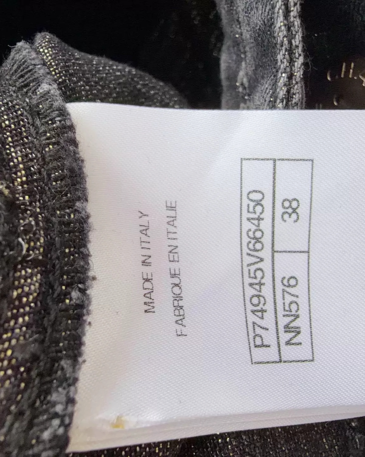 Chanel 23S Belted Wide-Leg Denim Jeans Black FR 38
