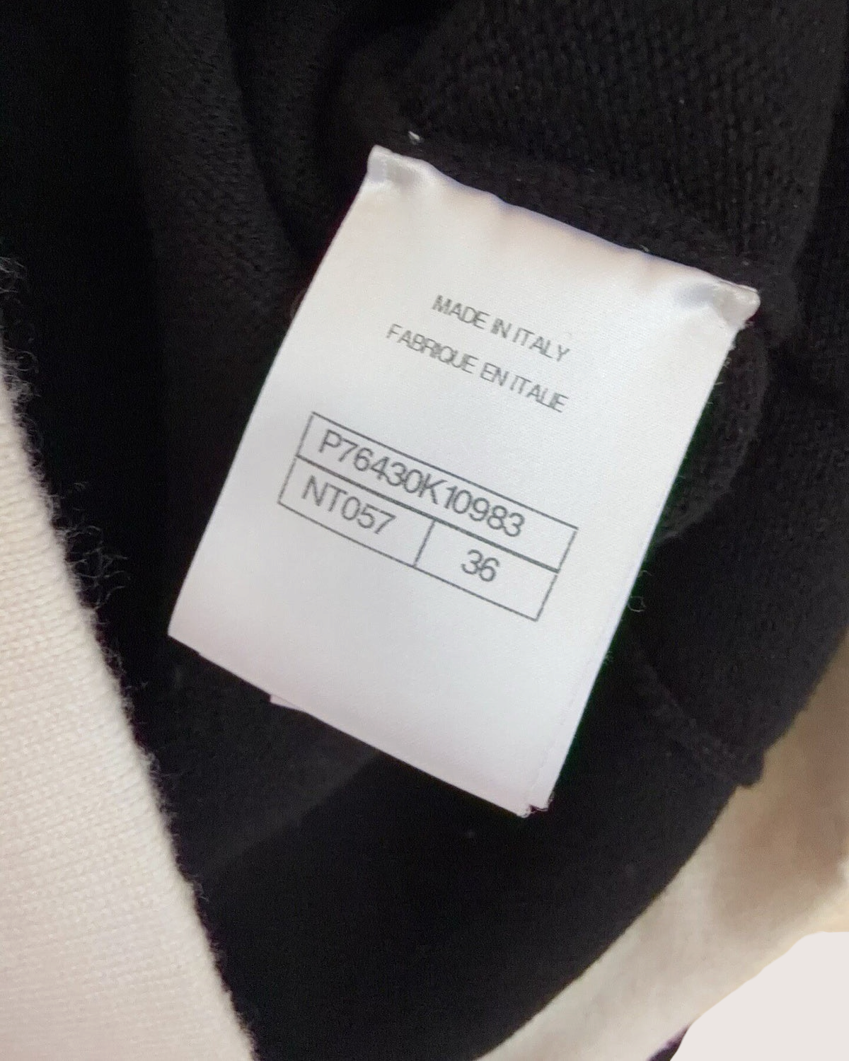 Chanel 24C Cashmere Two-Tone Cardigan Black, Beige/Ecru FR 36