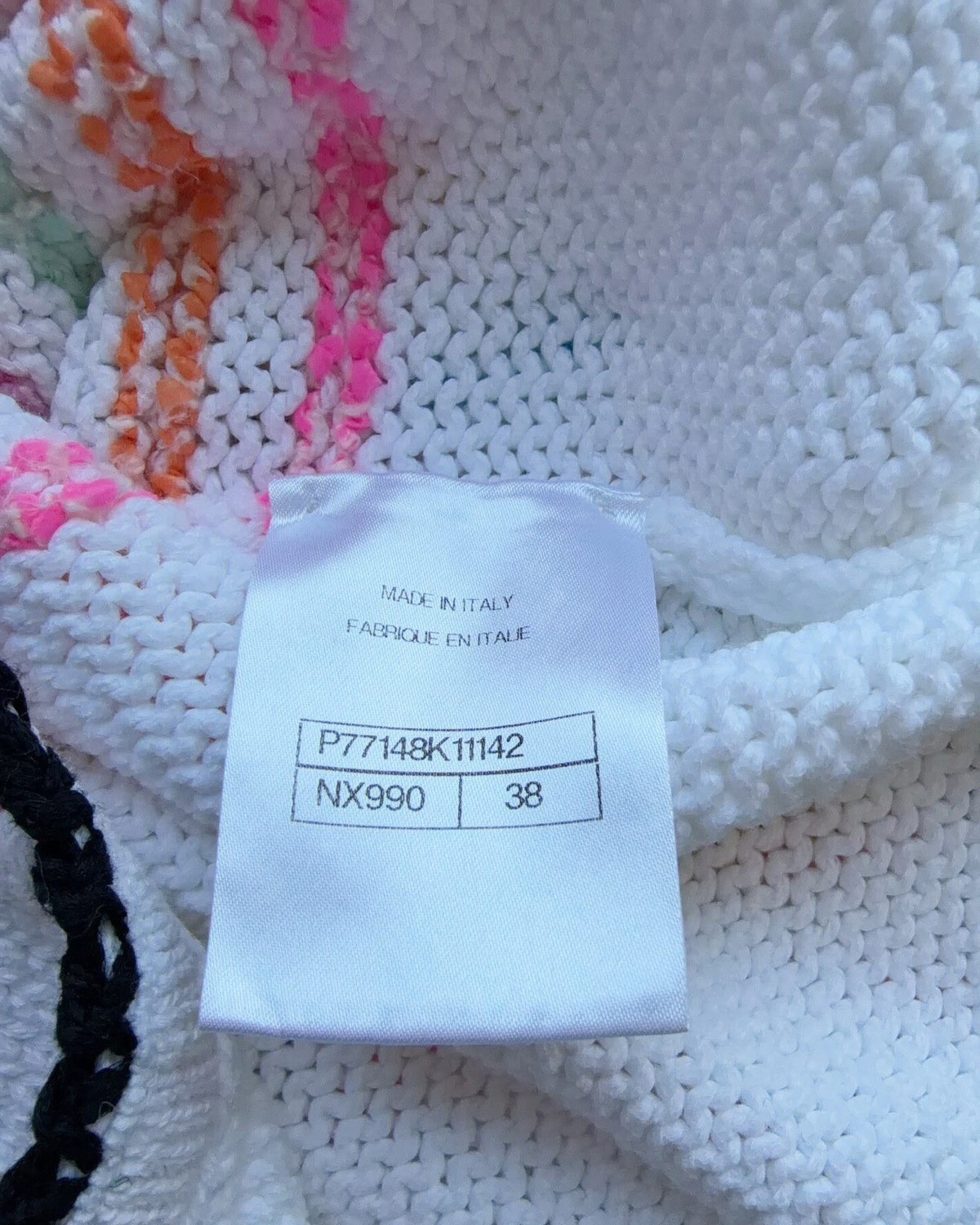 Chanel 24S Striped Pom-Trim Cardigan White, Black, Multicolor FR 38