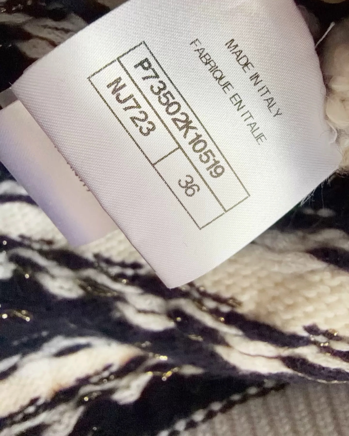 Chanel 22B Striped Cashmere Cardigan Navy, White, Blue, Multicolor FR 36