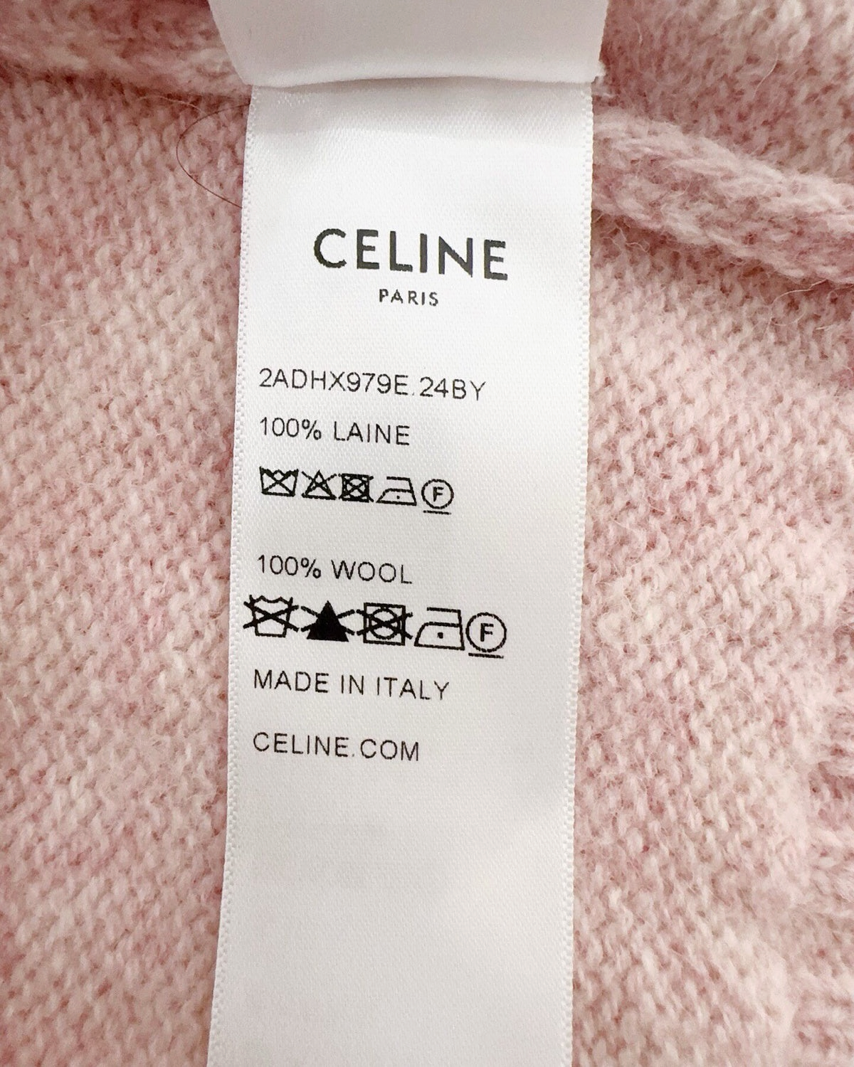 Celine Wool Cropped Cardigan Pink FR 38