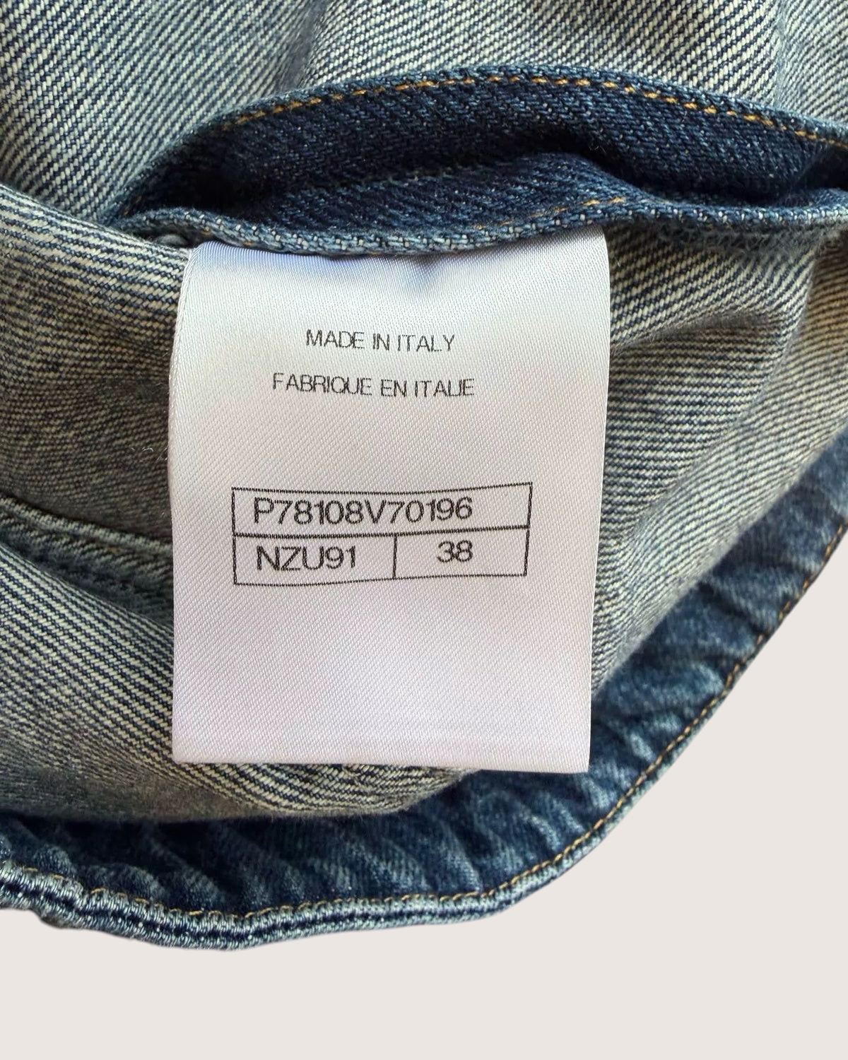 Chanel 24B Denim Crewneck Pocket Jacket Blue FR 38