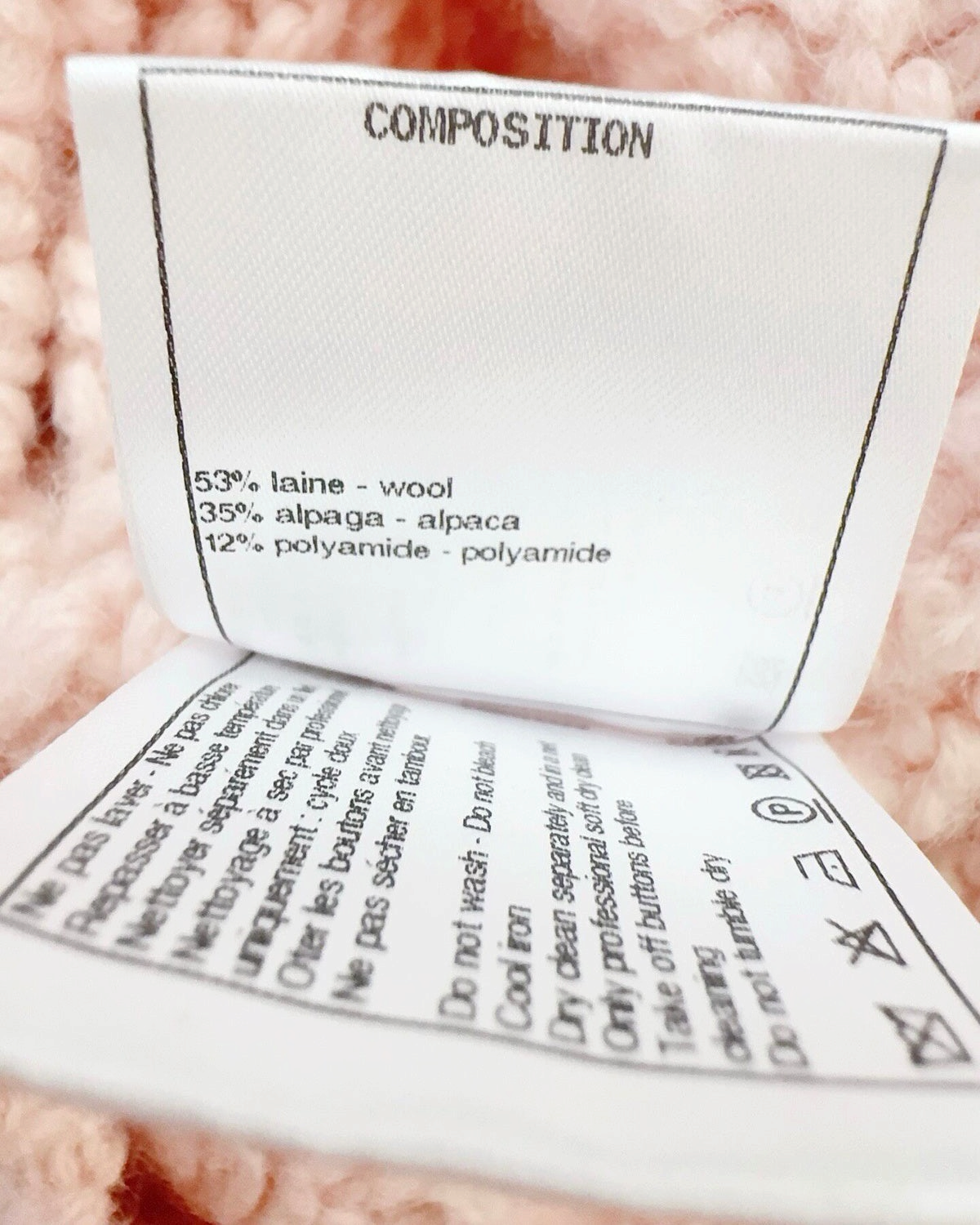 Chanel 21B Wool Cape-Collar Sweater Pink FR 36