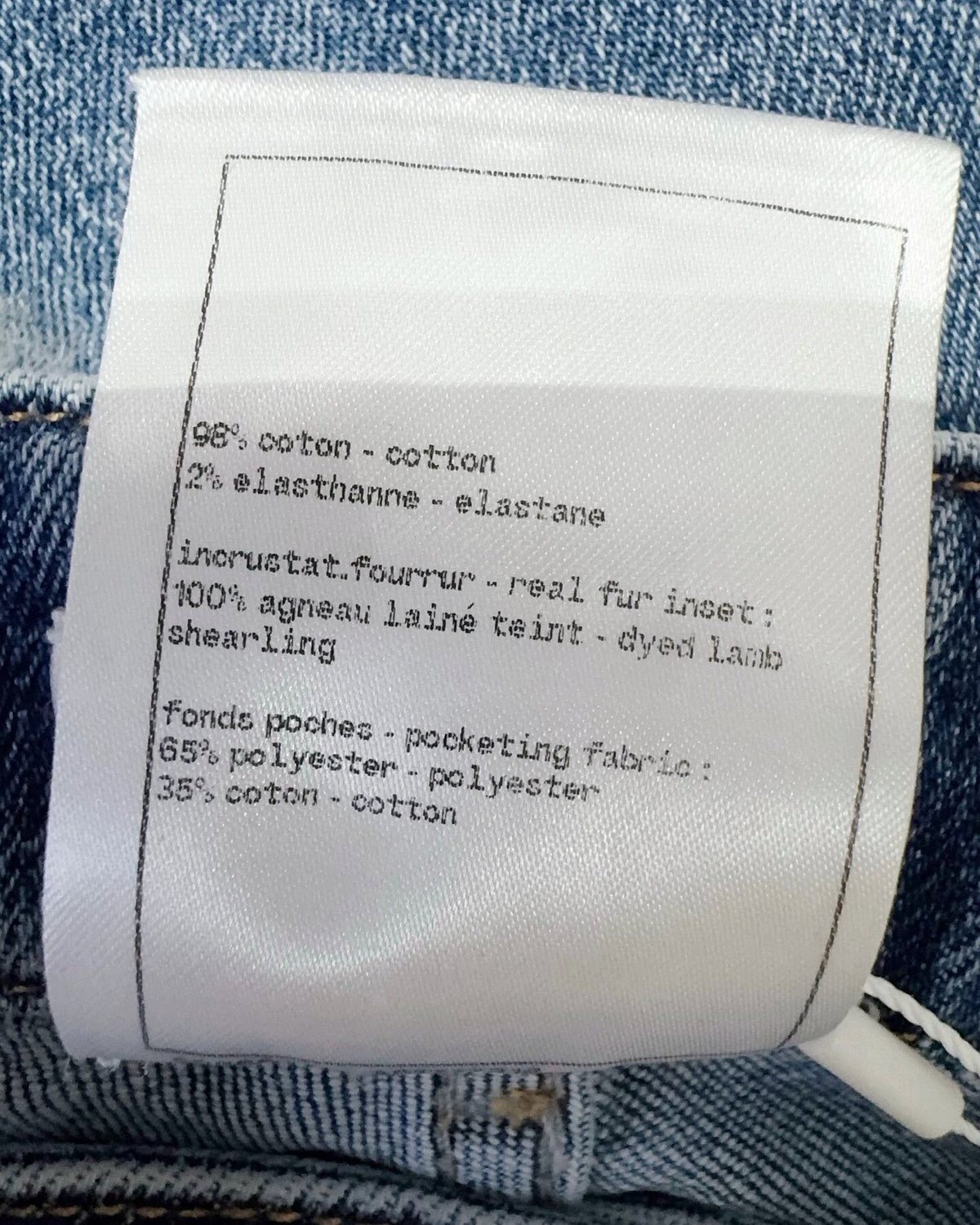 Chanel 23N Coco Neige Straight Denim Jeans Blue FR 34