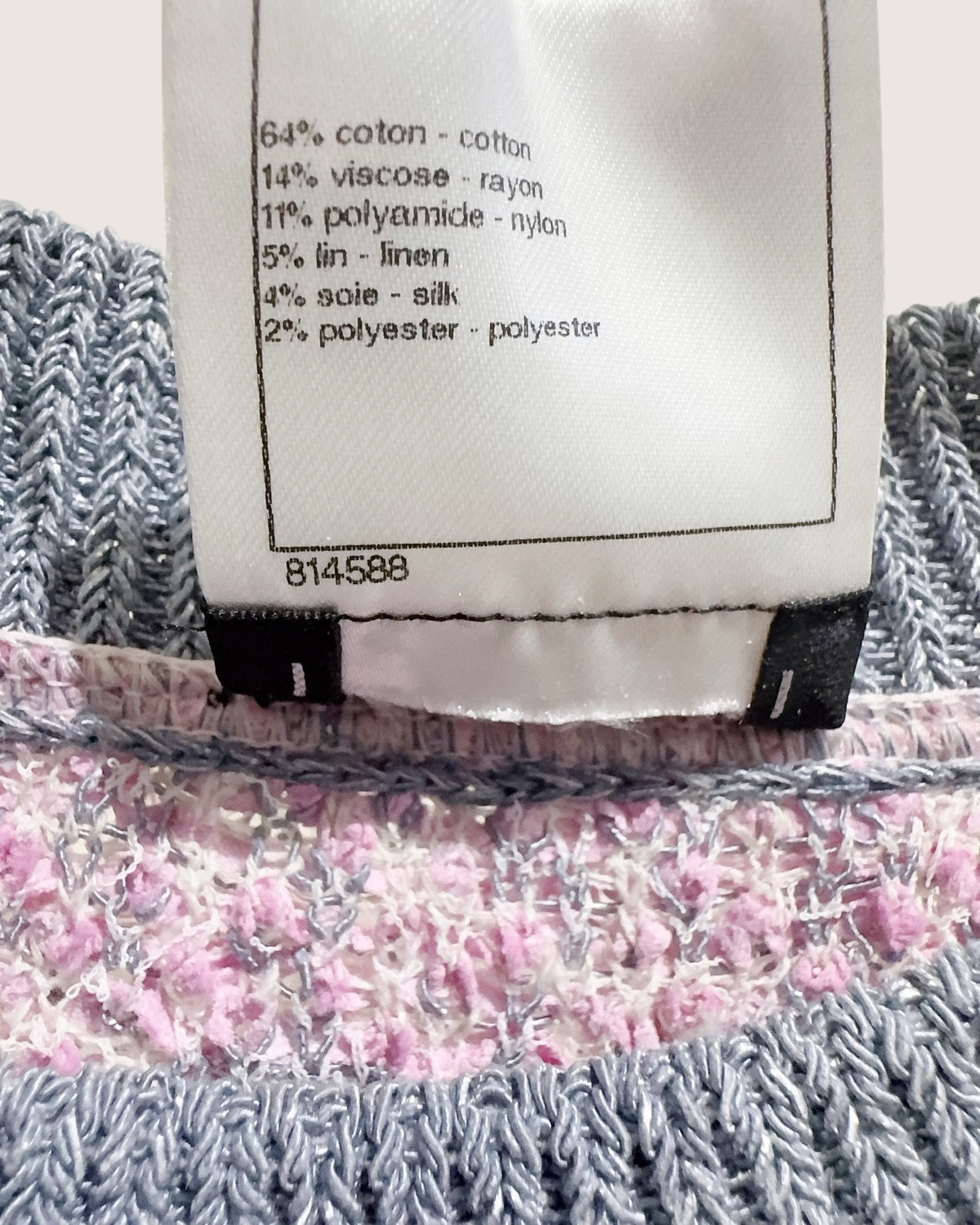 Chanel Bouclé Sweater Pink, Blue, Multicolor FR 36