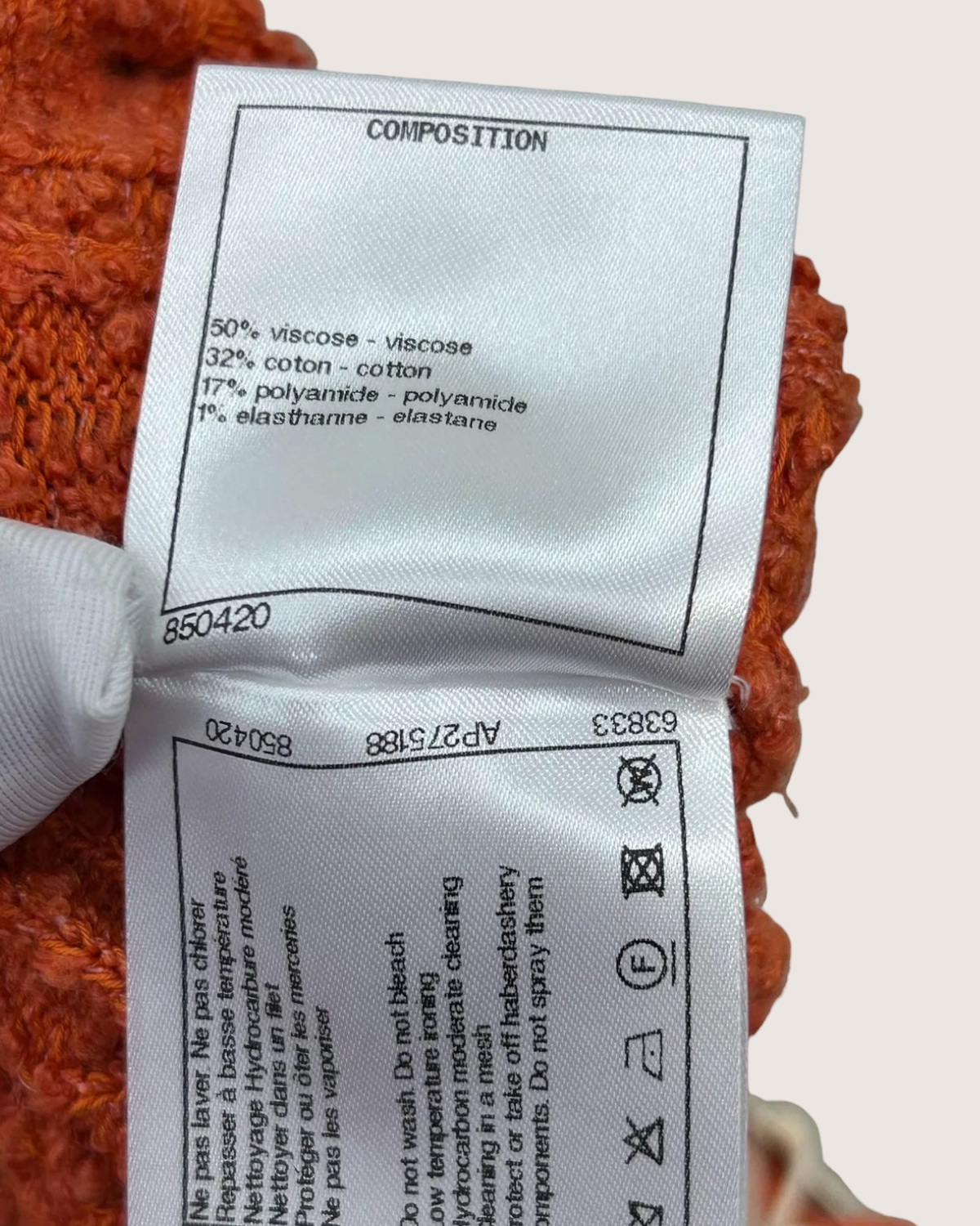 Chanel 22P Mini Skirt Orange, White FR 36