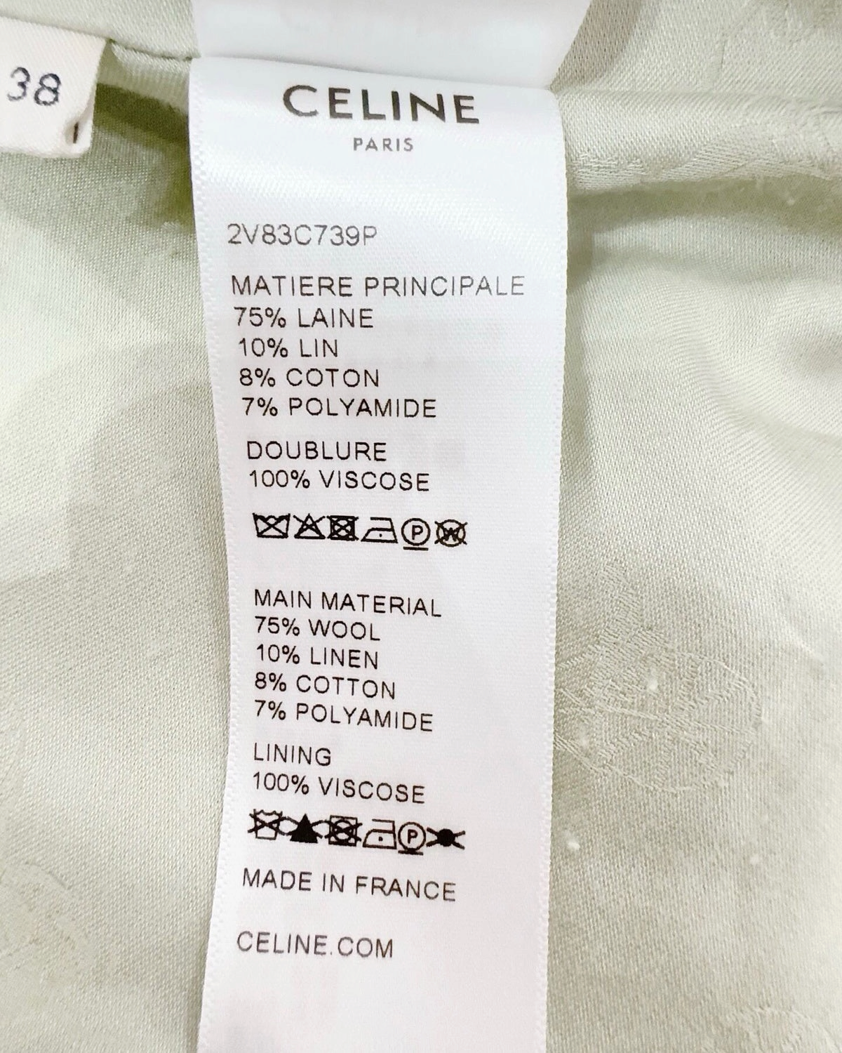 Celine Cropped Double-Breasted Tweed Jacket Grey FR 38