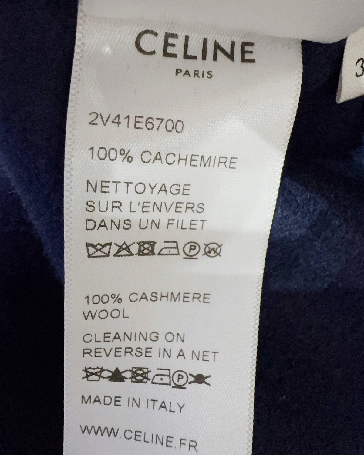Celine Cashmere Jacket Navy, Gold FR 38