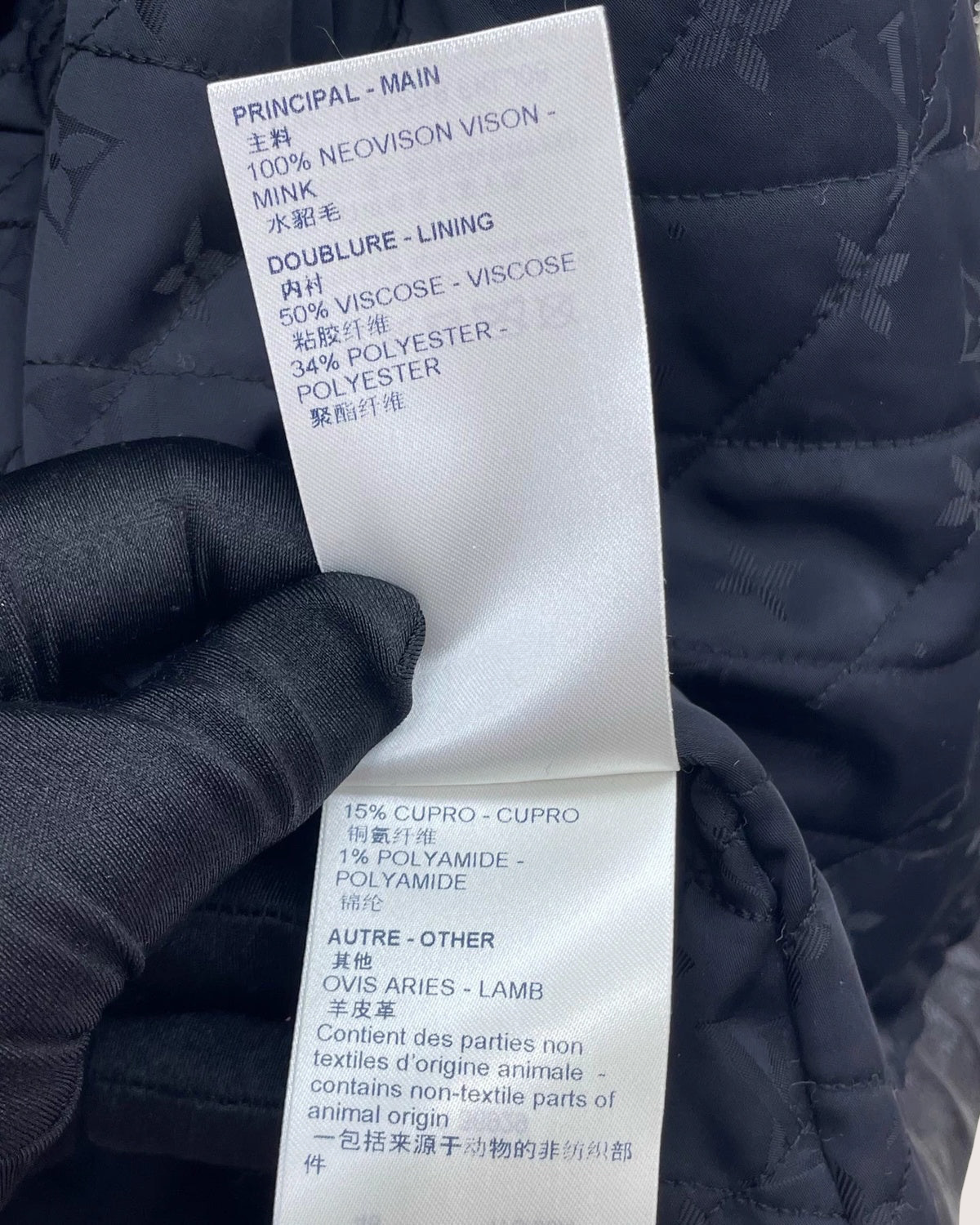Louis Vuitton Monogram Mink Fur Jacket White, Black FR 34