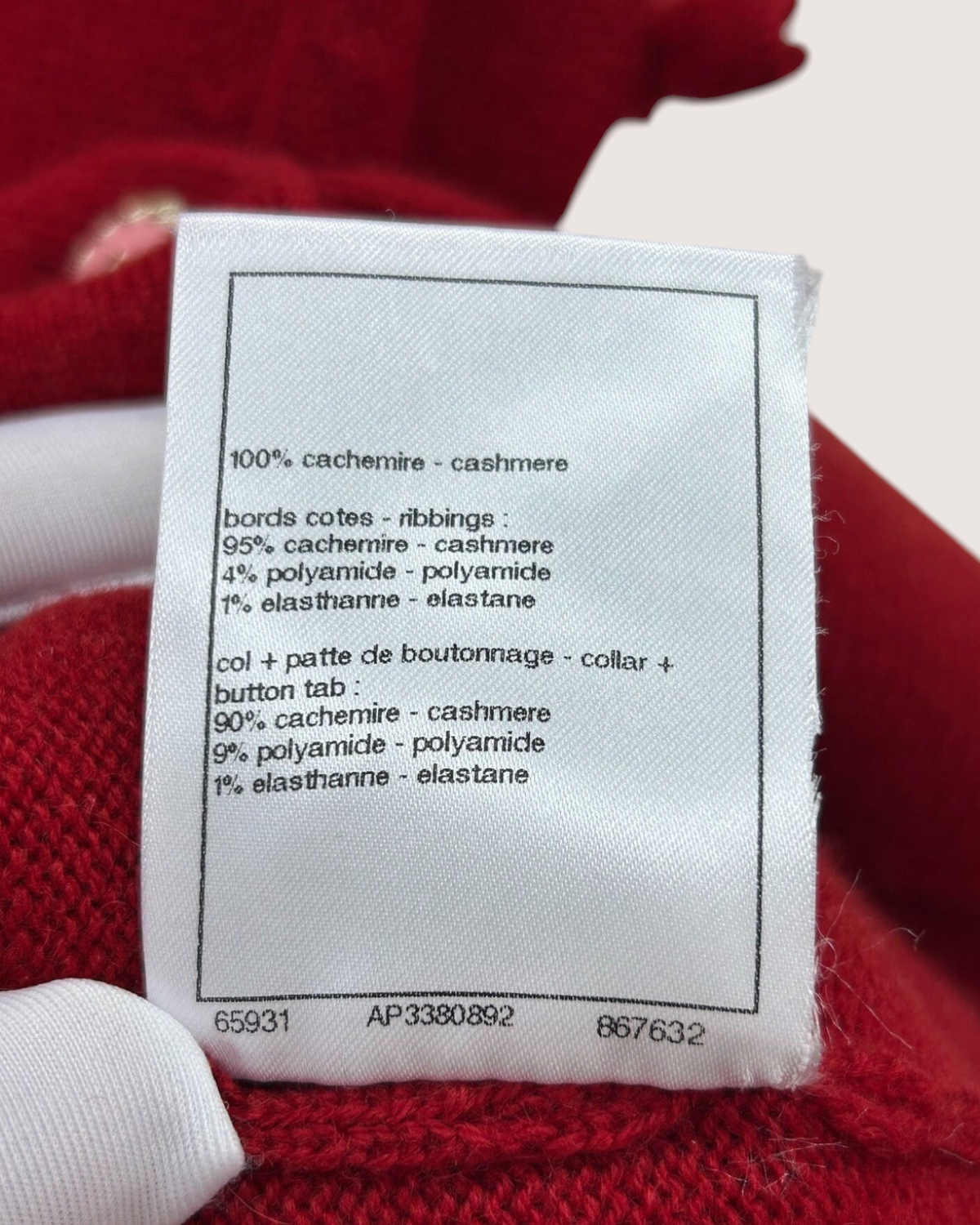 Chanel 25K Cashmere Bow Cardigan Red FR 36