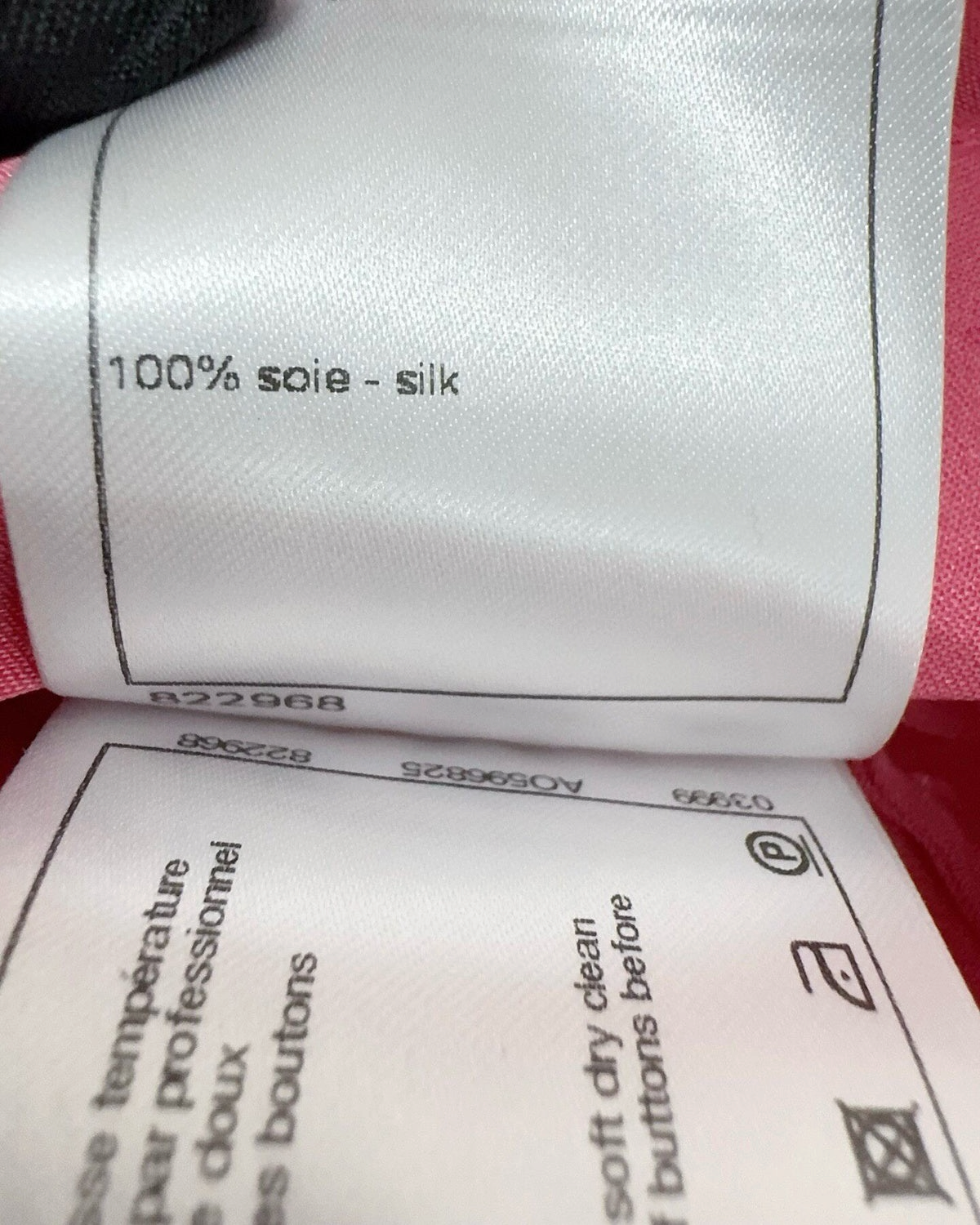 Chanel Silk Tie-Front Top Pink FR 36