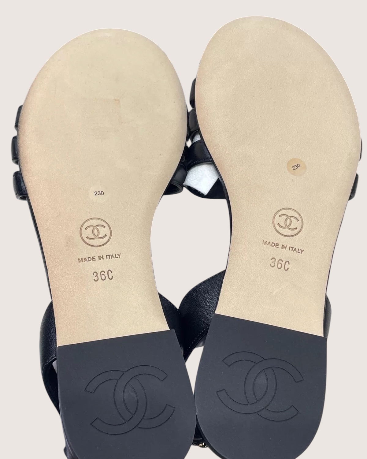Chanel 26C Scarf Leather Sandals