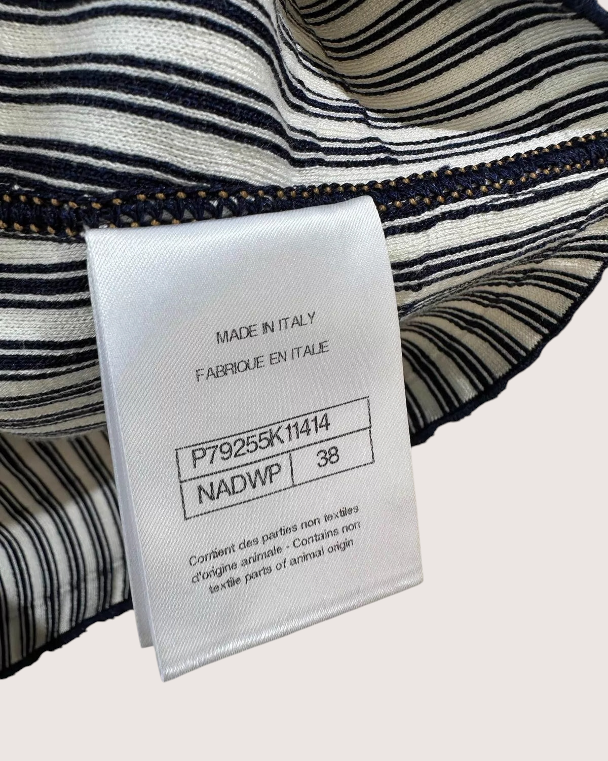 Chanel 25P Striped Denim Crop Top