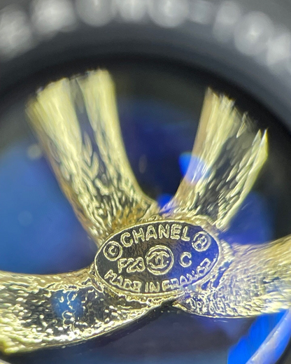 Chanel 23C Crystal Heart CC Earrings