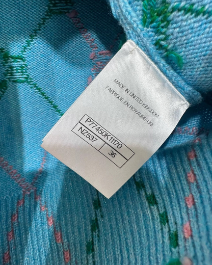 Chanel 24A Argyle Cashmere Cardigan