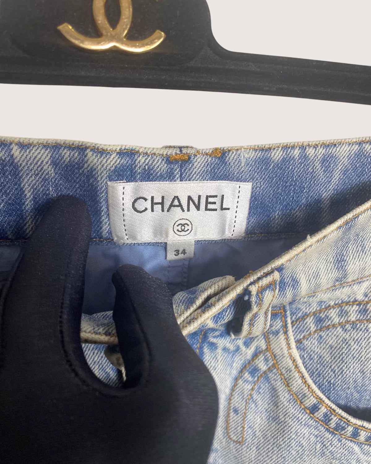 Chanel 20P Coco Denim Mini Shorts