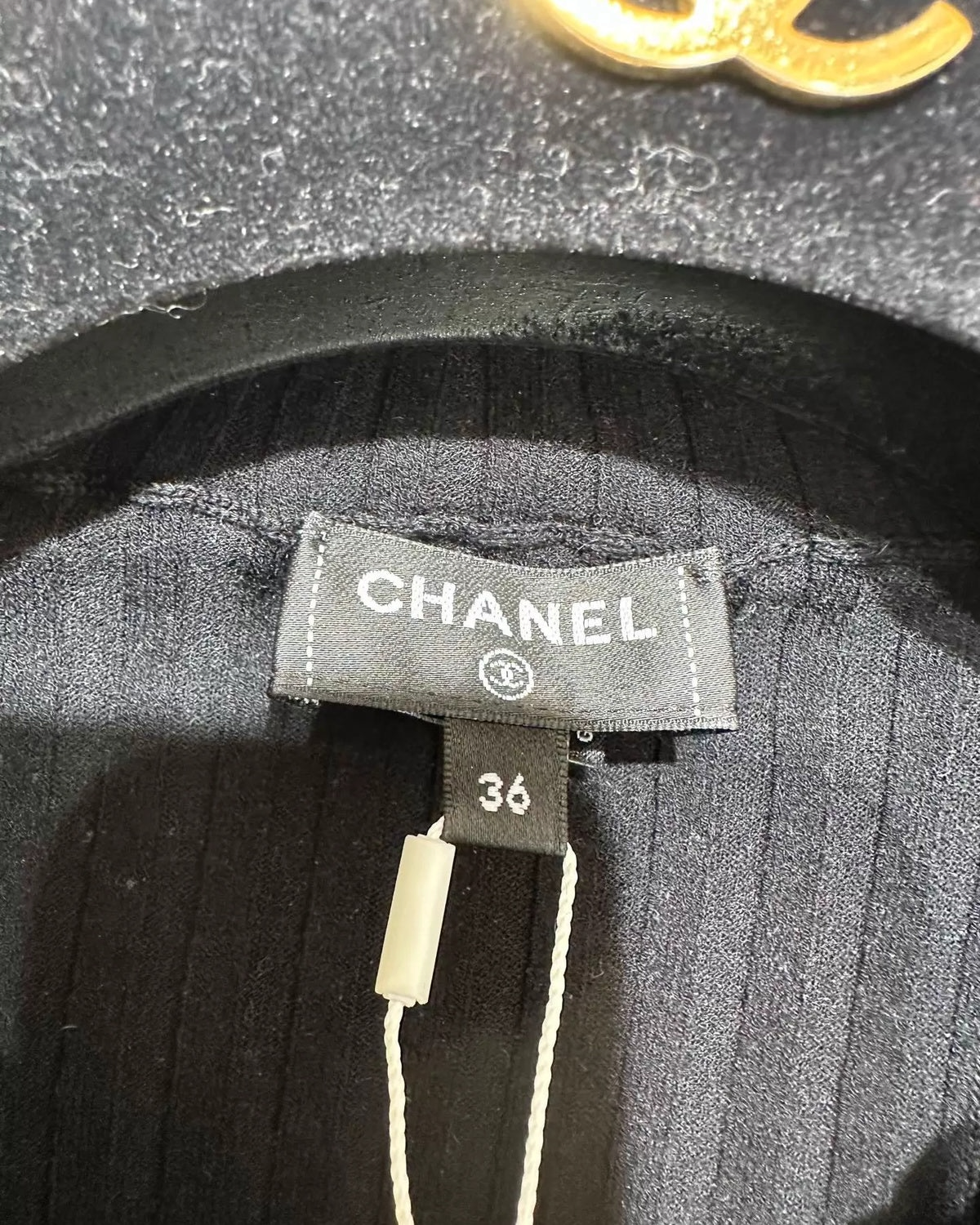 Chanel 25C Hooded Half-Zip Short-Sleeve T-Shirt