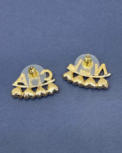 Chanel 23P Gold Crystal Cha-Nel Earrings